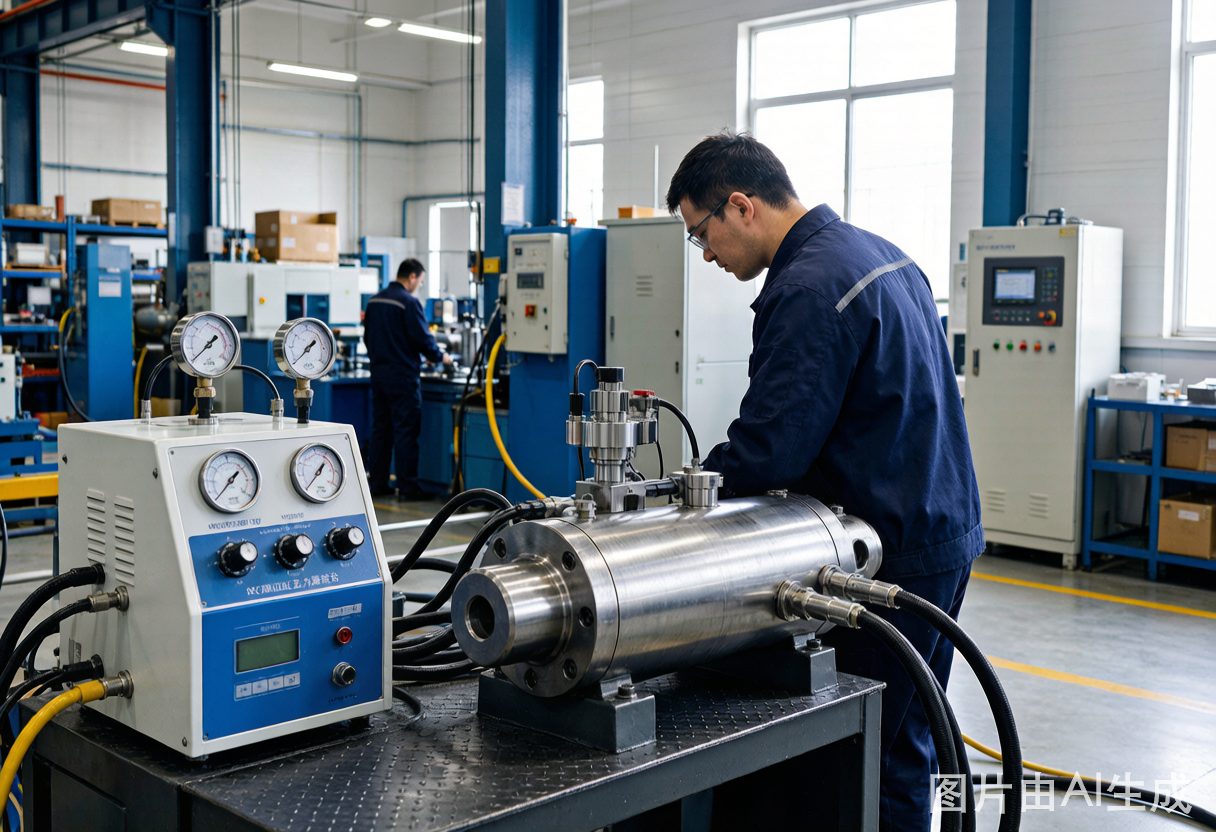 Full pressure test bench to rated bar